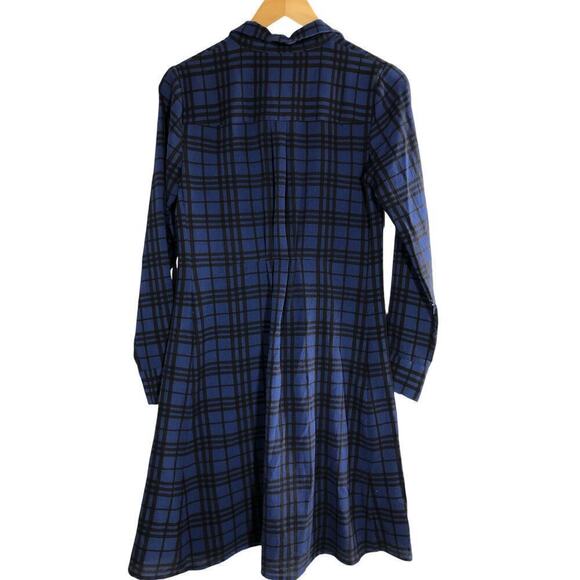 Thakoon Dress Plaid Button Front Long Sleeve A-Line Shirtdress Blue 4 - Picture 5 of 11